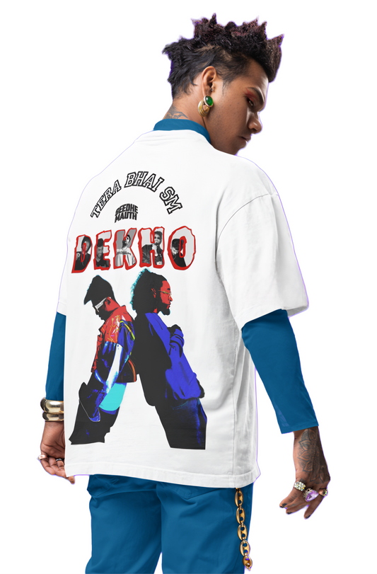 Dekho Seedhe Maut Desing Oversized Down Shoulder T-shirt With Back Print