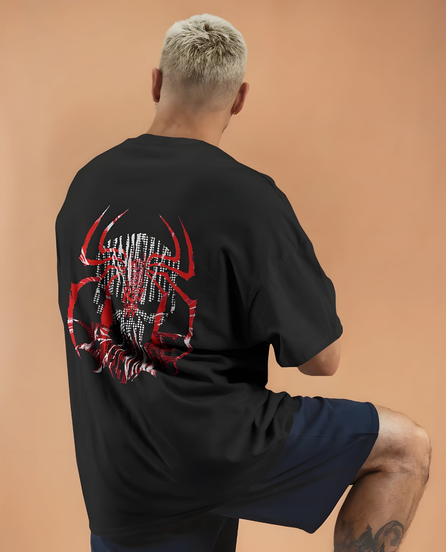 🕷️ "Symbiote Glitch" Techcore Tee Oversized Dow shoulder T-shirt