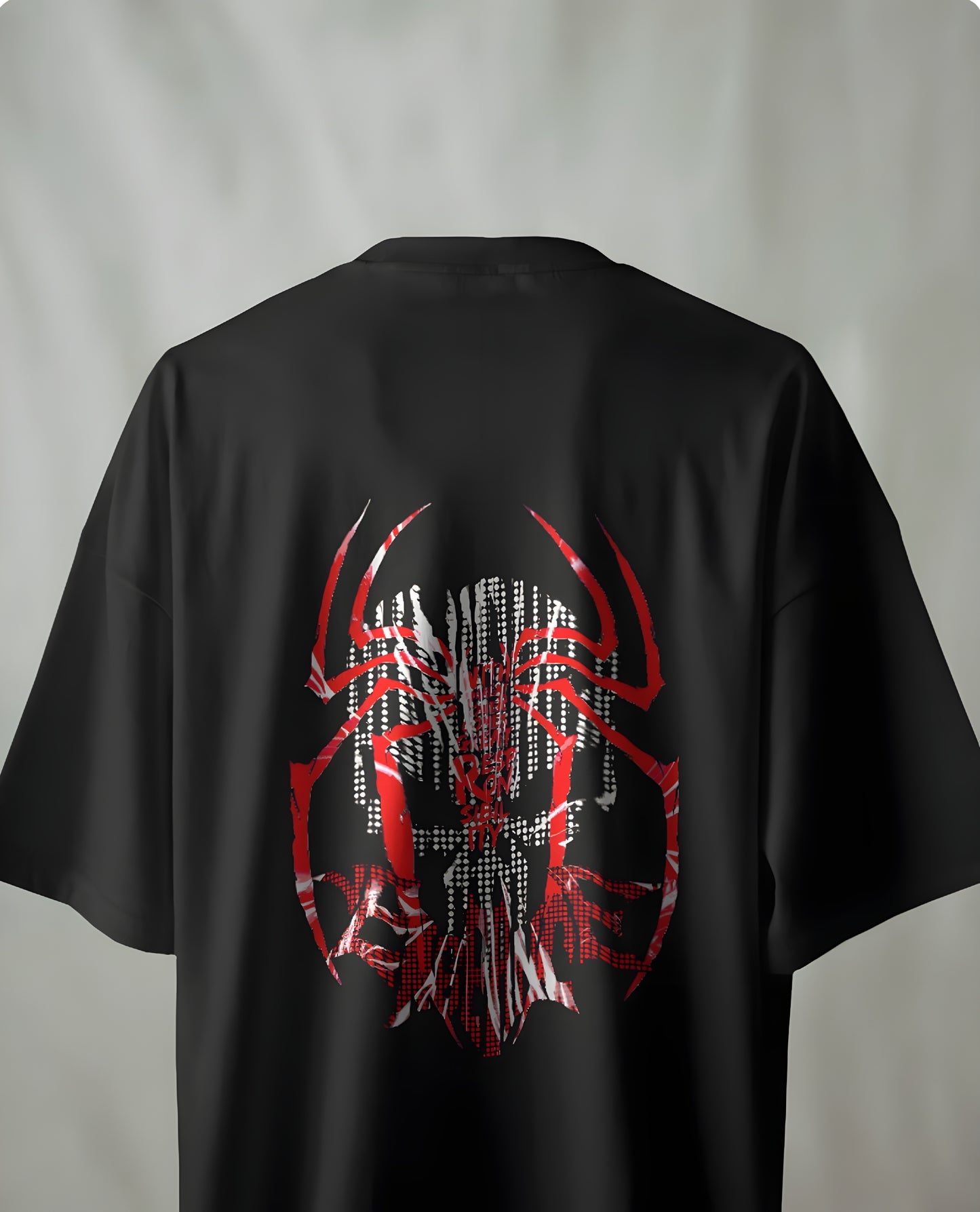 🕷️ "Symbiote Glitch" Techcore Tee Oversized Dow shoulder T-shirt