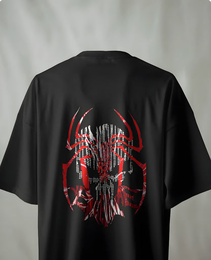 🕷️ "Symbiote Glitch" Techcore Tee Oversized Dow shoulder T-shirt