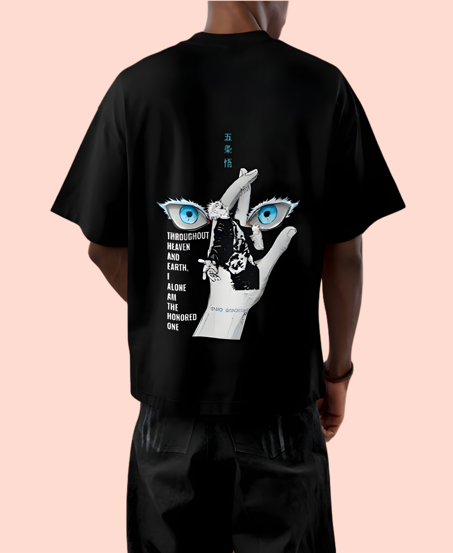 “Honored One” Graphic Tee – Inspired by Gojo Satoru Oversized Down shoulder T-shirt